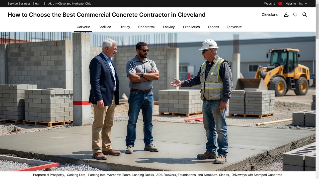 How to Choose the Best Commercial Concrete Contractor in Cleveland professional Cleveland blog article header