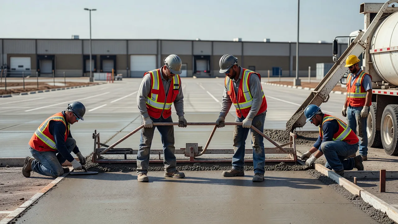 commercial concrete contractor ohio professional team parking lot pour