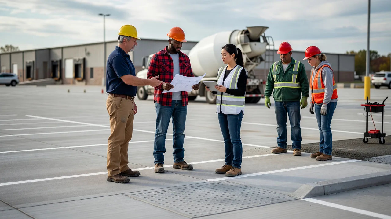 commercial concrete parking lot professional team Ohio