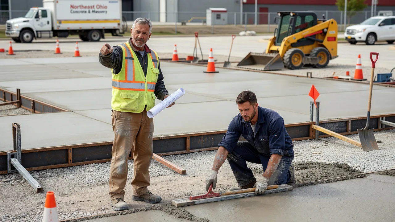 commercial concrete site prep parking lot contractor Ohio