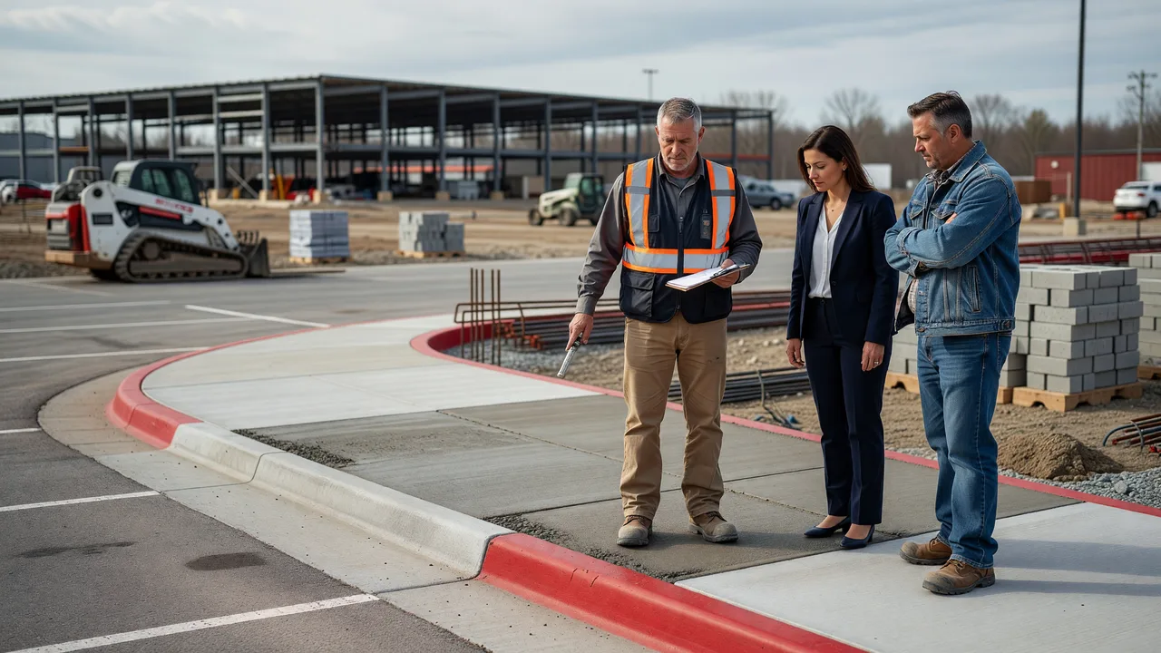 commercial concrete estimator ADA sidewalk ramp site walk