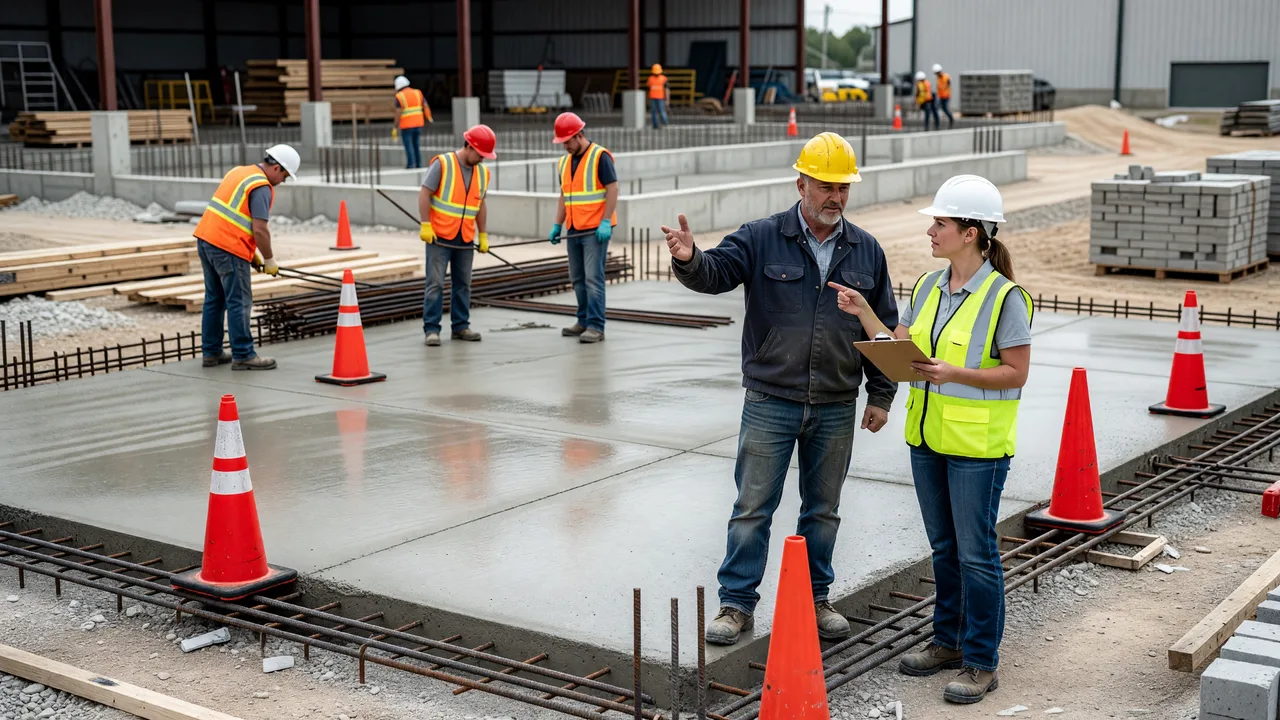 dumpster pad slab reinforcement commercial concrete jobsite