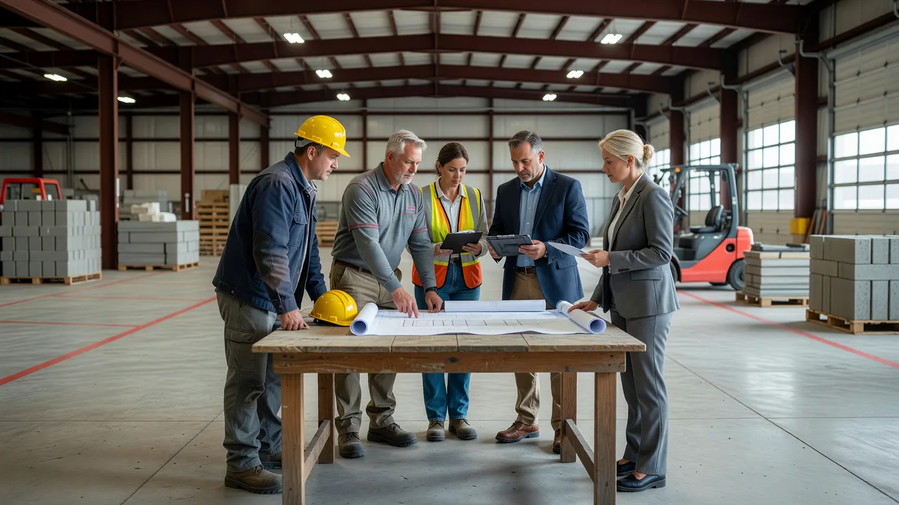 commercial warehouse concrete contractor professional team consultation
