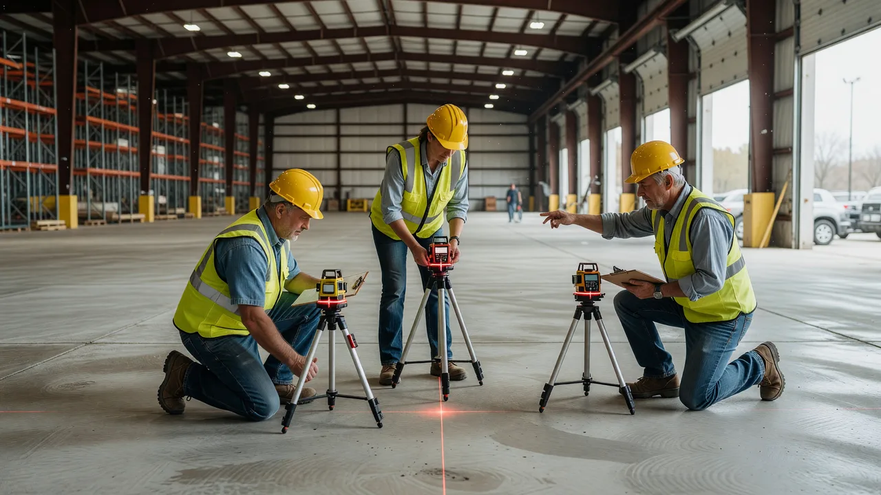 industrial warehouse slab measurement laser professional team