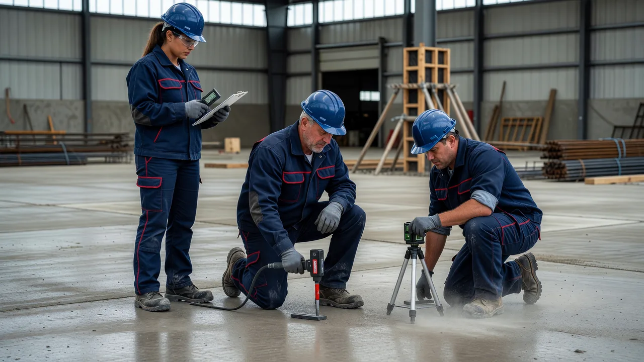 commercial concrete slab inspection contractor professional crew
