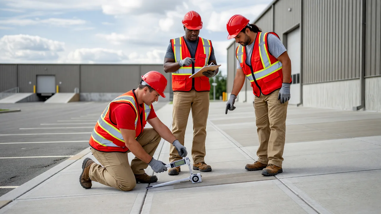 ADA sidewalk slope inspection commercial property professional team