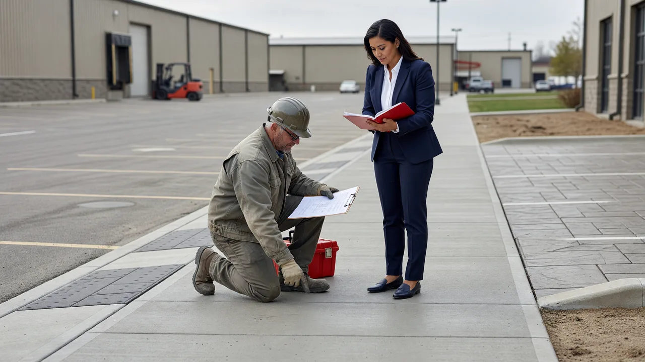 commercial concrete ADA sidewalk quote meeting professional contractor