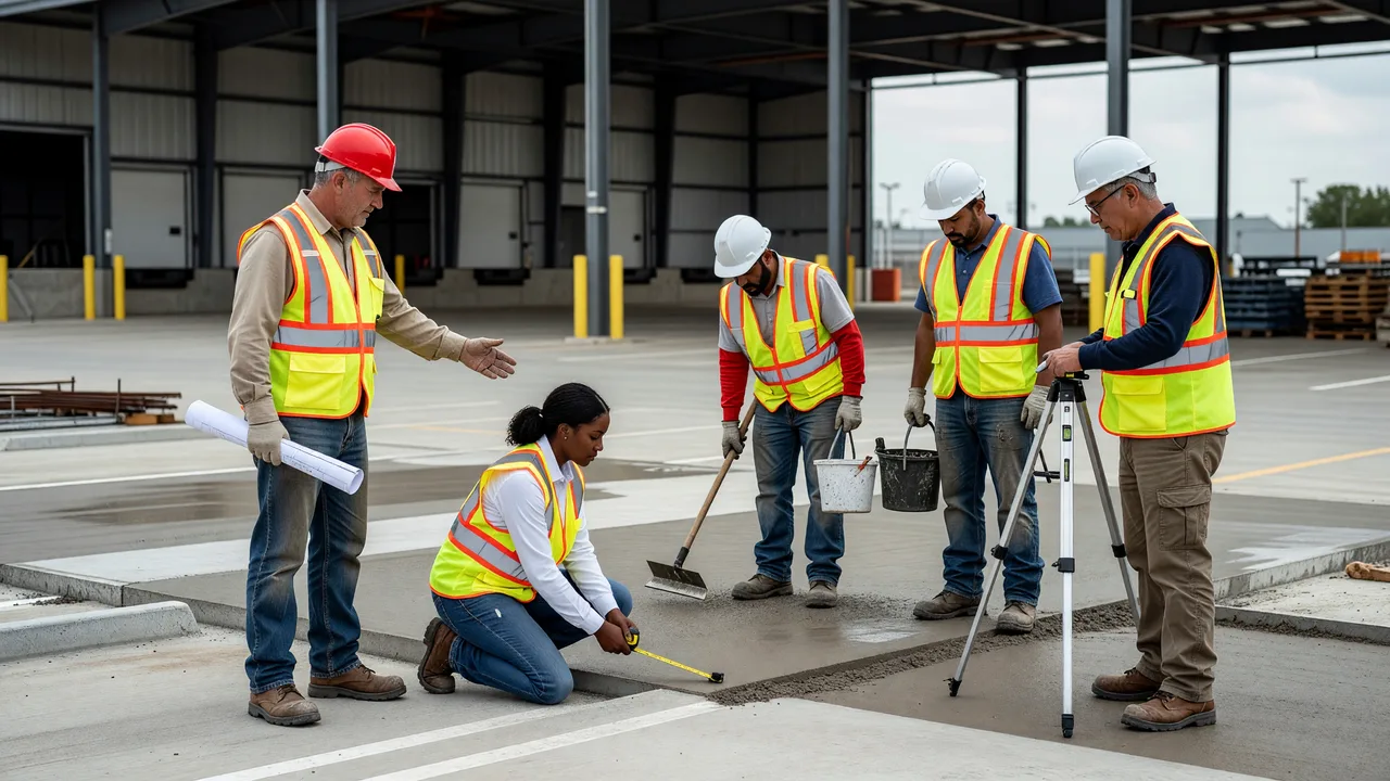 commercial concrete parking lot professional team