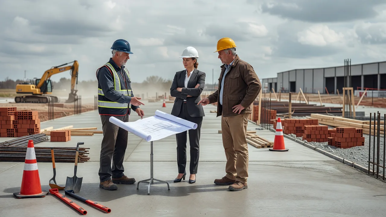 commercial concrete site meeting contractor owner professional