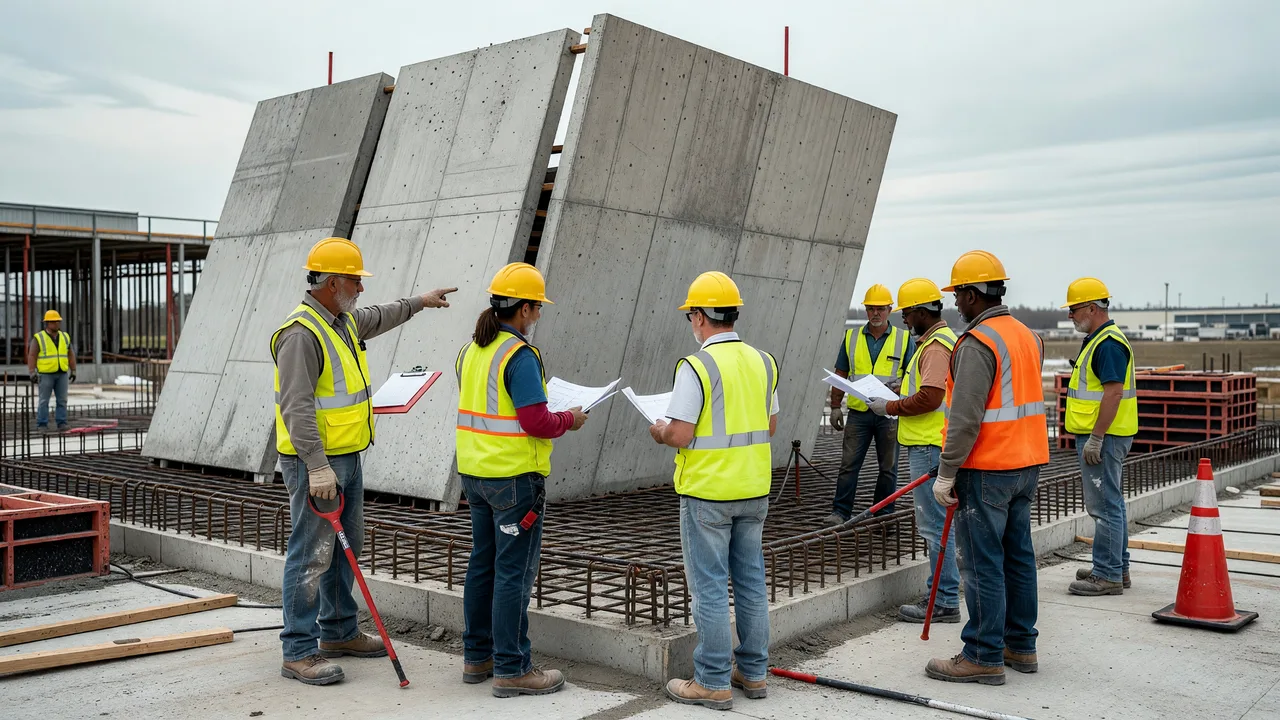 tilt-up concrete construction professional team commercial building