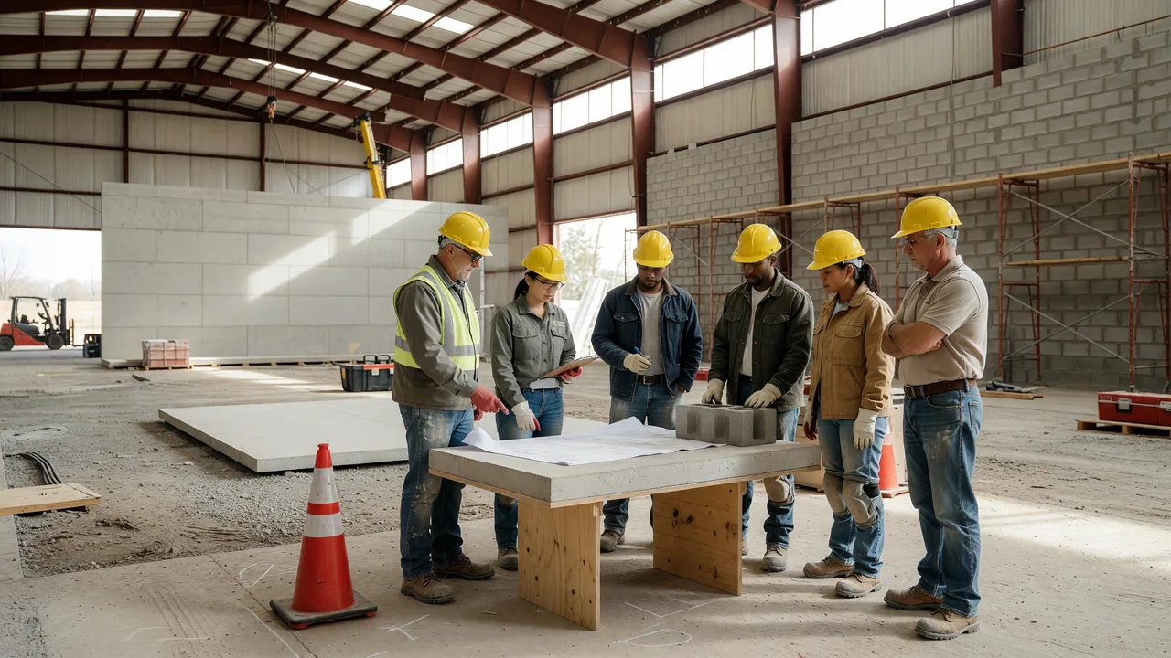 Tilt-Up vs CMU (Concrete Block) Construction for Warehouses team professional environment