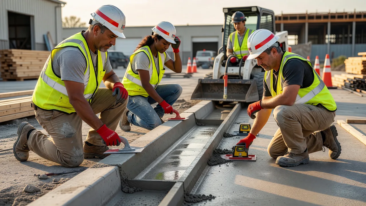 commercial curb and gutter installation professional team