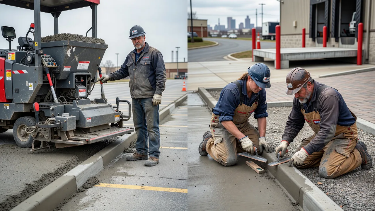 Machine-Formed vs Hand-Formed Curb and Gutter team professional environment