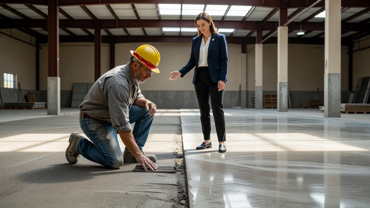 Broom Finish vs Polished Concrete for Commercial Floors professional business